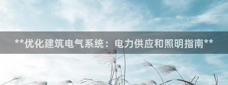 **优化建筑电气系统：电力供应和照明指南**