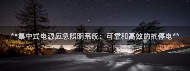 **集中式电源应急照明系统:可靠和高效的抗停电**
