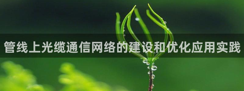 管线上光缆通信网络的建设和优化应用实践